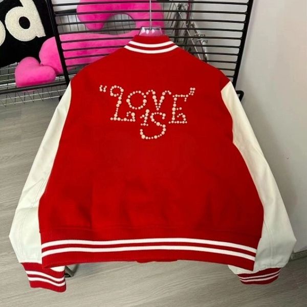 Designer jacket, embroidered patchwork baseball jersey, trendy pearl decoration, unisex jacket, coat, warm outdoor versatile, Black
Designer jacket, embroidered patchwork baseball jersey, trendy pearl decoration, unisex jacket, coat, warm outdoor versatile, Black