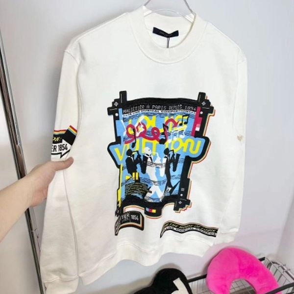 Designer round neck hoodie, musician band print, trendy fashion embroidery pattern, men' and women' casual wear, White
Designer round neck hoodie, musician band print, trendy fashion embroidery pattern, men' and women' casual wear, White