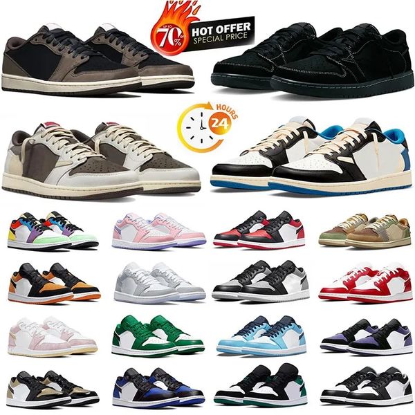 Designer Low 1S Basketball Shoes Mens Womens OG Triple Black White Shadow Unive…