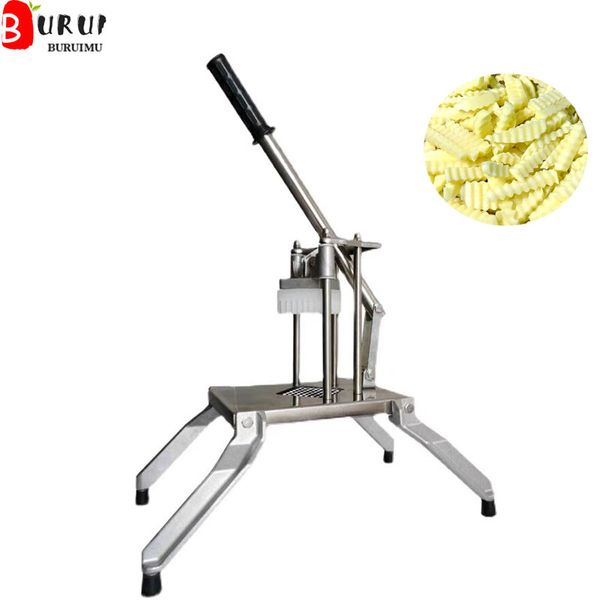 9/12/14 mm Manual wolf tooth potato machine French fries cutter machine Wave Fry Cutter Potatoes Cutter Tools