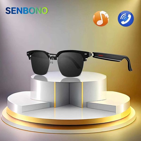 SENBONO Smart Glasses With Sunglasses Open Ear Headsets Anti Blue Light Waterproof HandsFree Calling Sunglasses For Men Womem X251011
