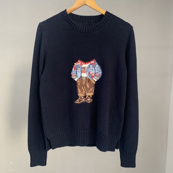 New Cotton Polo Designer Sweaters Heavy Cartoon Round Neck Sweater for Women Fashion Designer Jumpers