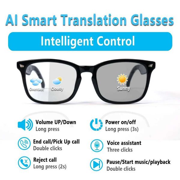 Smart glasses app translation colorchanging lenses highdefinition voice calls HiFi music quality openear audio glasses X2510111