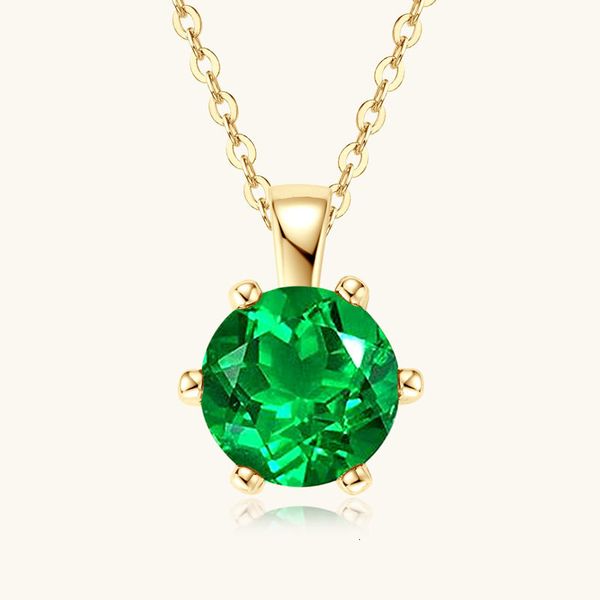 designer Fashion necklace Classic Six-Claw Emerald Necklace for Women High-End Design Pendant S925 Sterling Silver Collarbone Chain