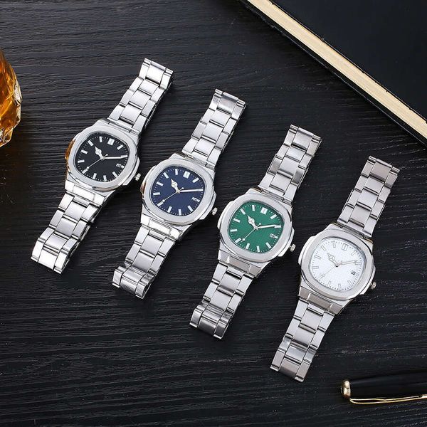 New Square Sports Calendar Men's Steel Band Quartz Watch