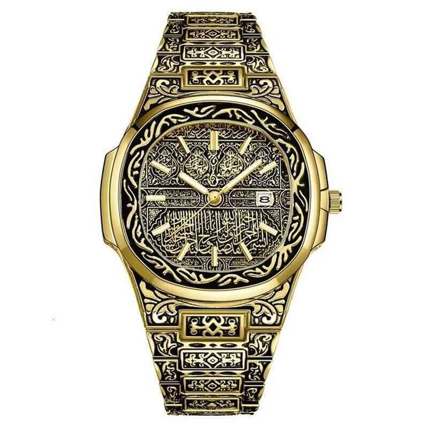 Trendy Fashion Steel Band Watch Square Emed Calendar Men's Quartz Wristwatch