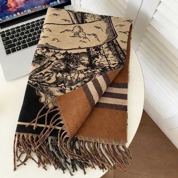 Classic Plaid Luxury Designer Scarf 100% Cashmere Tassel De…