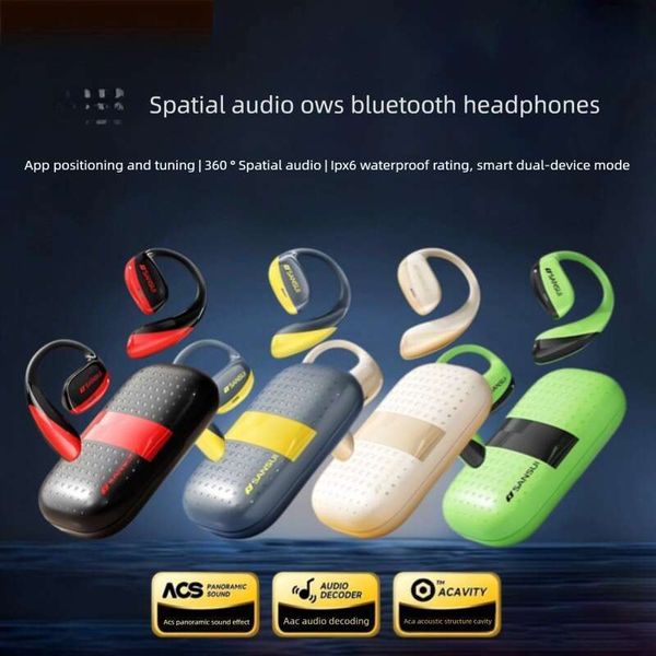 Bluetooth Earphones Over Ear APP Positioning Anti Lost Spatial Audio Level Waterproof Long Battery Life Sports Headhones Muhan