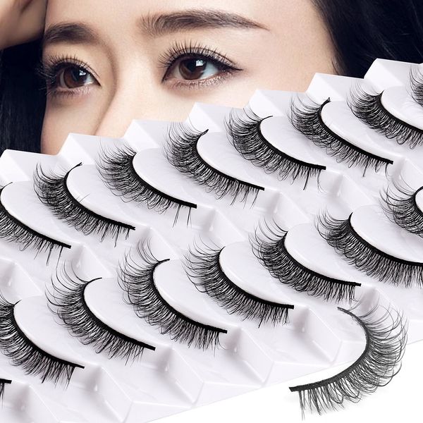 Natural Fluffy False Eyelashes Soft Lightweight 10 Pairs Faux Mink Lashes Strip Thick Curled Eyelash Extensions for Women Handmade Reusable Fake Lashes
Natural Fluffy False Eyelashes Soft Lightweight 10 Pairs Faux Mink Lashes Strip Thick Curled Eyelash Extensions for Women Handmade Reusable Fake Lashes