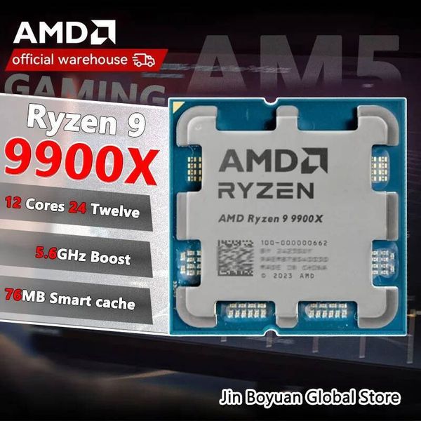 AMD R9 9900X New Ryzen 9 9900X Processor 56GHz 12Core 24Thread 76MB Game Cache 4NM TDP 120W Socket AM5 Gaming CPU Zen 5