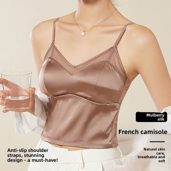 Women's High Quality 93% Mulberry Silk Satin French Solid Thin Smooth Silk 3/4 Cup Underwear Ladies's Bra Women's briefs Sexy home clothing
