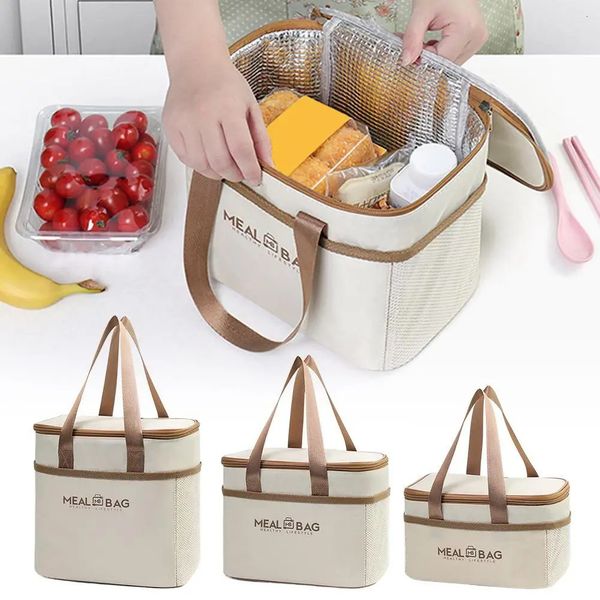 Large Capacity Tote Bento Insulated Lunch Bag Picnic Food Box Storage Ice Cooler Thermal Portable Handheld Insulation Bags 251013BJ