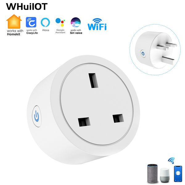 SIXWGH Homekit UK Power Socket Plug Aleax Timing Tuya Smart Life APP Wireless Remote Control Smart Power Meter Electric Plug Socket Outlet Homes 16A
