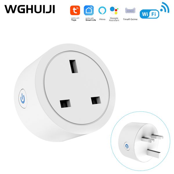 SIXWGH Tuya Smart WiFi Socket for UK 10A 110V/220V Alexa Compatible Smart Home Smartlife AppTimer