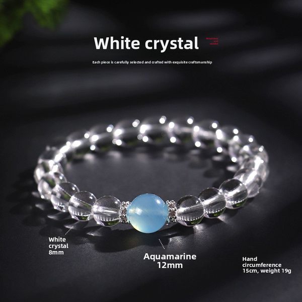 White Crystal Beaded Bracelet for Women (8/10/12mm) - Stylish, Luxe Aquamarine Bracelet Jewelry
White Crystal Beaded Bracelet for Women (8/10/12mm) - Stylish, Luxe Aquamarine Bracelet Jewelry