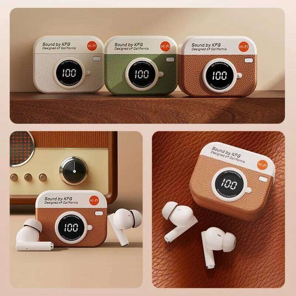 Retro Small Camera In-Ear Wireless Bluetooth Headphones Wear Comfortable Ultra-Long Battery Life For Apple Android Mobile Phones