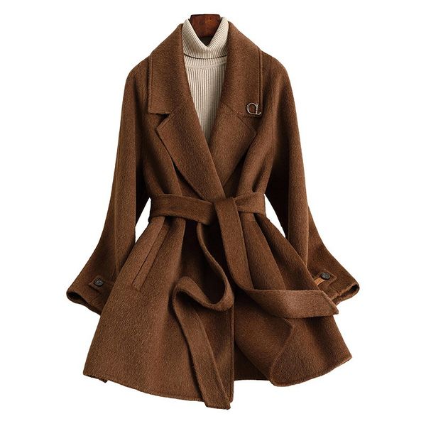 D5440 Autumn and winter new small size medium and long high-end light luxury style woolen coat for women