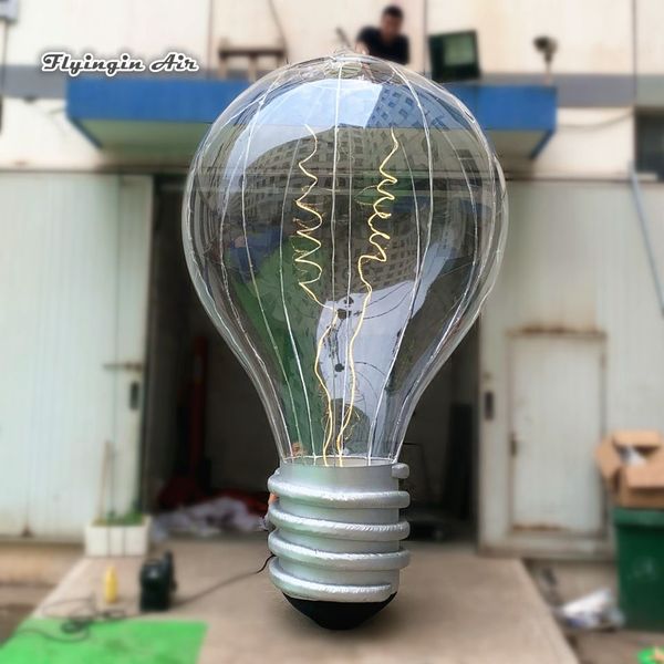 Large Simulated Lighting Inflatable Light Bulb 2m/6m Height Customized Hanging Lamp Balloon With Light Strip For Concert Ceiling Decoration