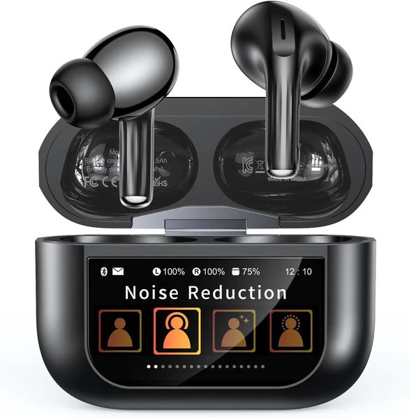 AI Languages Translator Earbuds with Screen Noise Cancelling Earphone with 144 Languages Real Time Translation Headphones 251013