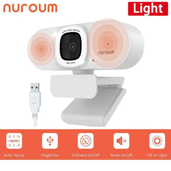 NUROUM V15AFL 2K Full Hd Webcam Auto Focus Ring Light Web Camera For Pc And Laptop X251018
