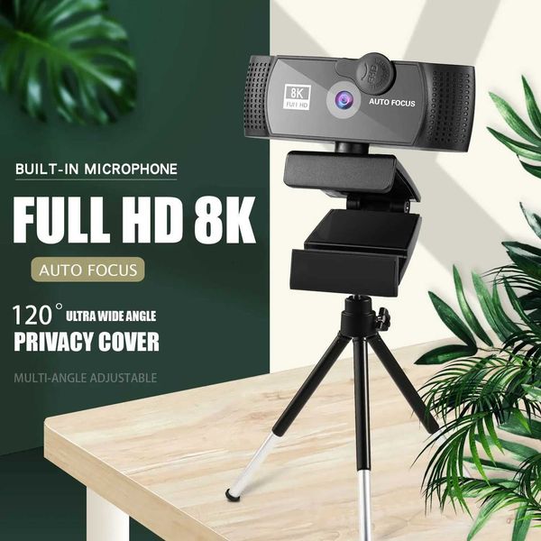 8K 4K 1K Full HD Web Camera With Microphone USB Plug Web Cam For PC Computer Laptop YouTube Skype Whatsapp Video Camera 4K X251018