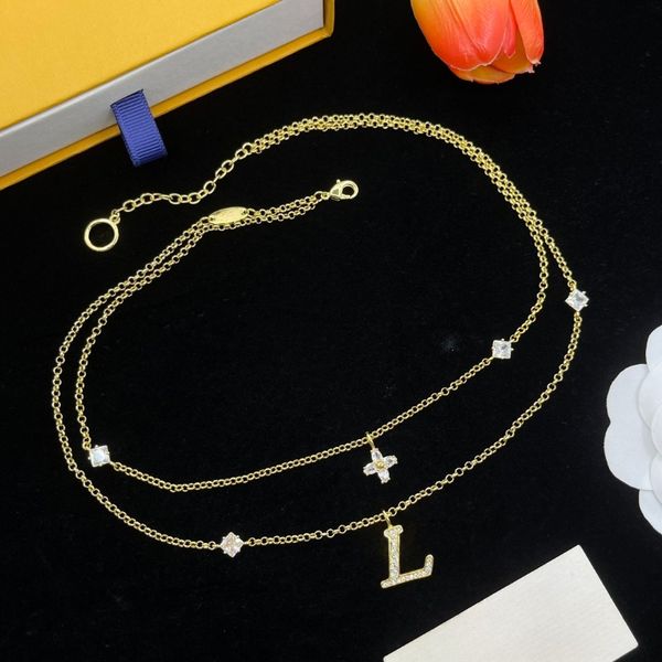 Designer Necklace for Women Double Layer Classic Necklace 18K Gold Plated Letter Necklaces Luxury Jewelry Accessories High Quality
Designer Necklace for Women Double Layer Classic Necklace 18K Gold Plated Letter Necklaces Luxury Jewelry Accessories High Quality
