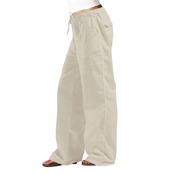 Summer Women Cotton Linen Pants Hight Waist Loose Oversized Trousers Female Long Casual Solid Colour Pants Streetwear Women