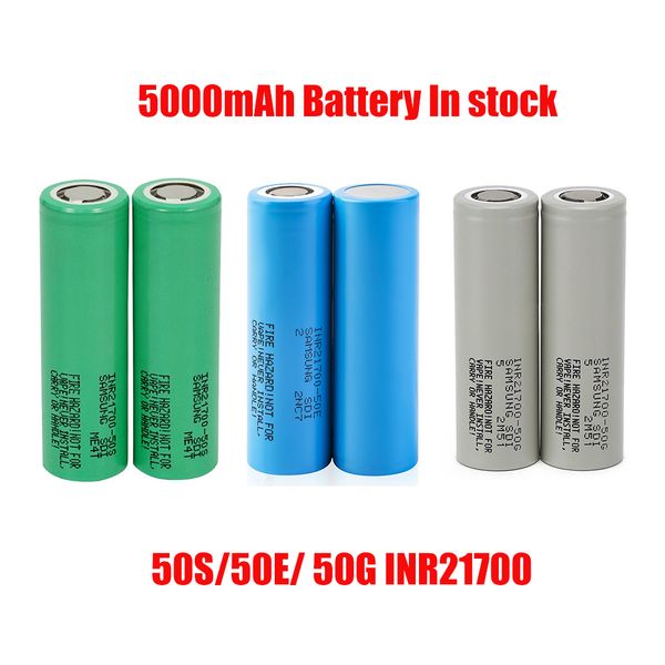 100% High Quality INR21700 50G 50E 50S 5000mAh 21700 Battery 35A 3.7V Grey Blue Drain Rechargeable Lithium Batteries Cell For Samsung