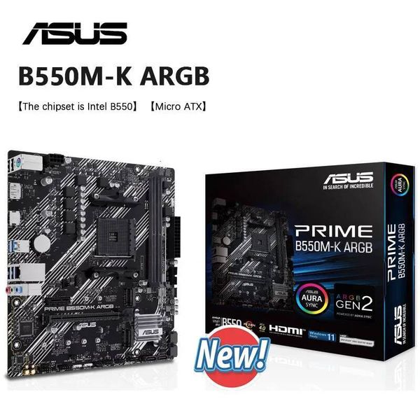 ASUS PRIME B550MK ARGB New AMD B550 microATX Motherboard with Socket AM4 Supporting AMD Ryzen 5000 Series