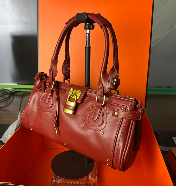 Designer Inspired Vintage Lock Closure Bag, Premium Distressed Leather Tote for Daily Use and Shopping