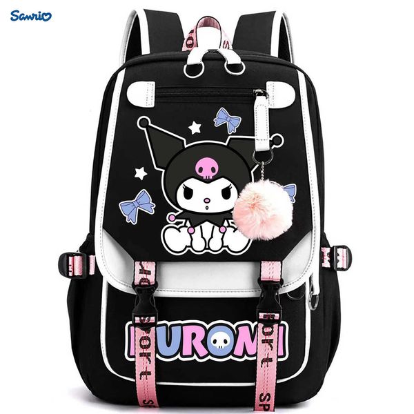Sanrio Cute Kuromi Backpack Large Capacity School Bag Sport Laptop Bag Stylish …
