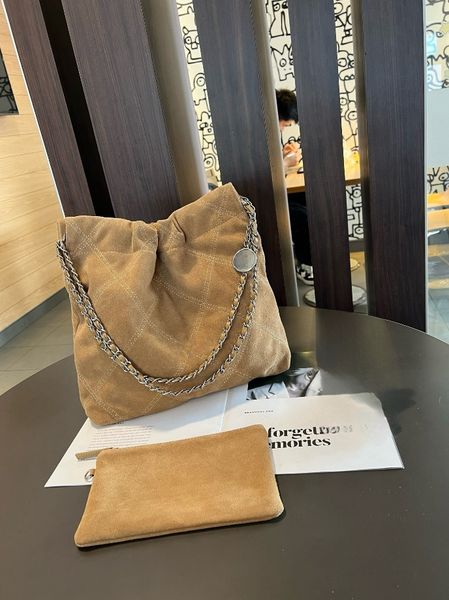 Suede Bag Handbags autumn and winter new golden bead adjustment chain hobo bag, Pewter
Suede Bag Handbags autumn and winter new golden bead adjustment chain hobo bag, Pewter