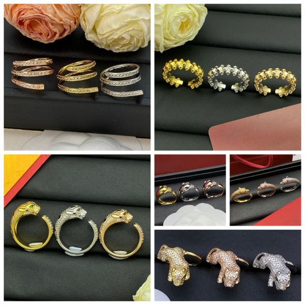 Designer Luxury Open Rings Classic Designer Ring for Women Men Luxury Full Diamond 18K Gold Silver Rose Gold Wedding Rings Jewelry High-quality Gifts 
Designer Luxury Open Rings Classic Designer Ring for Women Men Luxury Full Diamond 18K Gold Silver Rose Gold Wedding Rings Jewelry High-quality Gifts