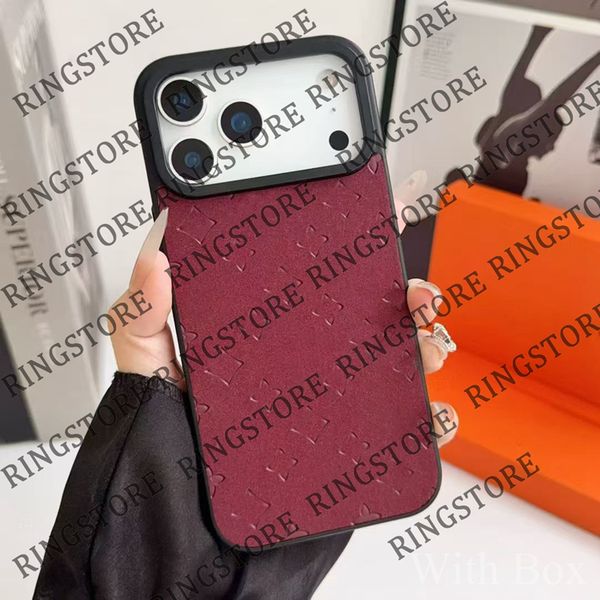 Designer iPhone Phone Case iPhone 17 16 Pro Max Hi Quality Embossed Leather Purse 19 18 17pro 16pro 15pro 14pro 14plus 13pro 15 14 13 Plus Air Luxury Cases with Box Fei821