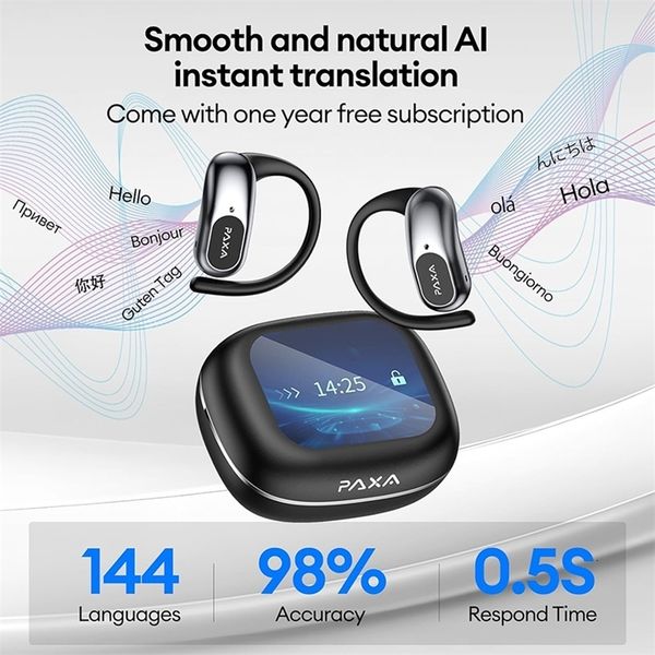 PAXA OpenAirUltra AI Translation Real Time 3in1 Translator Earbuds 145 Languages Accents Bluetooth 54 Translating Earphones 251024
