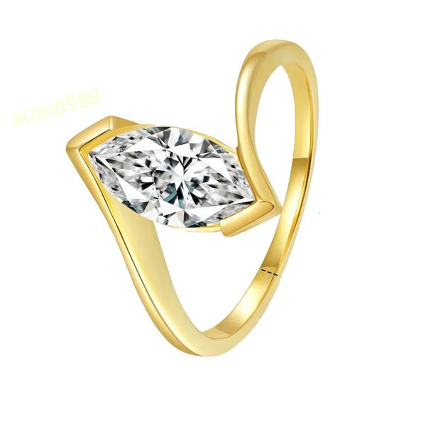 Moissanite Horse Eye 2g 18K Solid Gold Certified — compare prices at CompareOffers