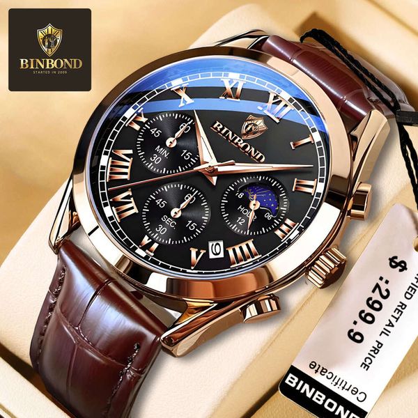 Multi-Functional Sports Three-Eye Six-Hand Chronograph Waterproof Luminous Men's Watch