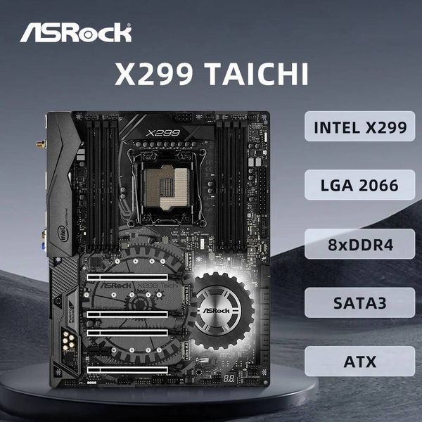 ASRock X299 TAICHI Motherboard LGA 2066 i910900X 9900X 7960X 7900X i79800X i77800X CPU 8xDDR4 3xM2 NVME ATX X299 Mainboard