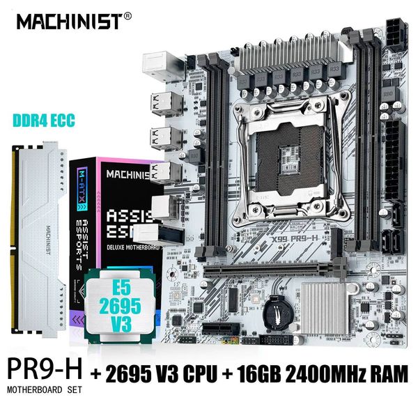 MACHINIST PR9H X99 kit Motherboard LGA 20113 Intel Xeon E5 2695 V3 CPU Set With 16GB DDR4 ECC Memory Combo NVME M2 SATA MATX