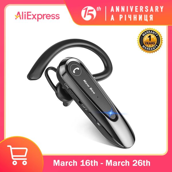 Bee B45 Bluetooth Headset Wireless Earphones CVC80 Noise Reduction Dual Mic Mute Handsfree Earbuds for Working Driving 251024