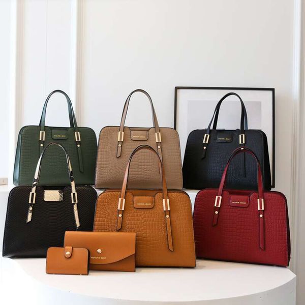 Handbags New Multi Piece Set Emed Single Shoulder Diagonal Cross Carrying Mother Women's Bag
