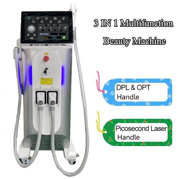 OPT elight nd yag laser fast hair removal picosecond tattoo therapy ipl skin lighting q switched acne remover salon machine 3 in 1