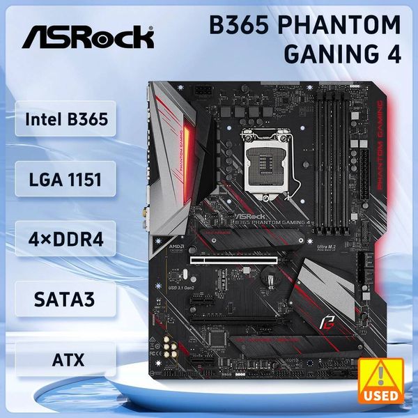 B365 Motherboard ASRock B365 Phantom Gaming 4 Motherboard LGA 1151 DDR4 64GB support i59400F i39300T i78700 cpu ATX PCIE 30