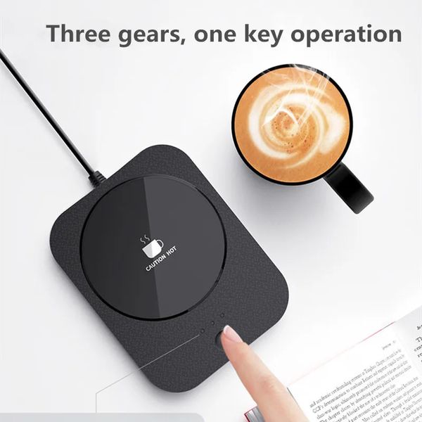 USB Cup Warmer Coffee Milk Tea Water Mug Heater Temperature Adjustable Heating Coaster For Home Office Winter Automatic heating 251028BJ
