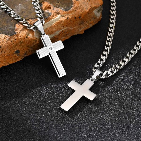 Vnox Stainless Steel Cross Pendant Necklace for Men — compare prices at CompareOffers