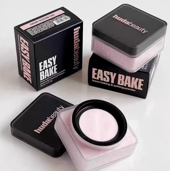 Luxury New Packing HUDA Beauty 8 maquillaje Colors Makeup Setting Powder 20G Loose Baking Pound Cake Cherry Blossom PEACH PIE Natural Face Finishing Oil Contr