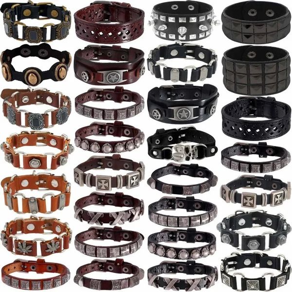 Punk Trend Leather Bracelets for Men and Women — compare prices at CompareOffers