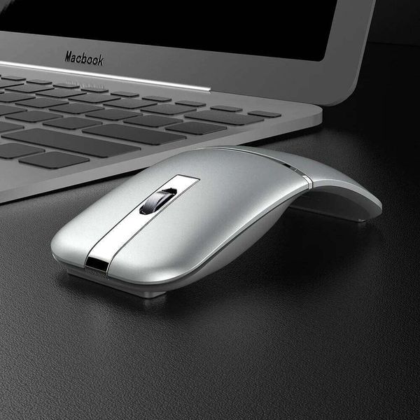 Tri-Mode Bluetooth Wireless Mouse Rechargeable Ultra-Thin Silent Rotatable Arc Touch Mice For Tablet Book Desktop Laptop