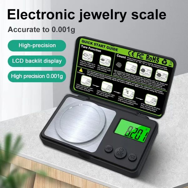 0001g Professional Jewelry Scale 102050100g Electronic Display Precision Mini Pocket Digital Milligram Scales 251028
0001g Professional Jewelry Scale 102050100g Electronic Display Precision Mini Pocket Digital Milligram Scales 251028