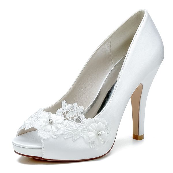 DMCZ0047 Women's Pointed-Toe High Heels - Satin Material with Sparkling Rhinestone Chain Embellishments on Upper, Open Heel Design, Sleek Stiletto Heel
